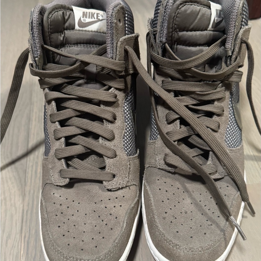 Nike Women's Sage Green High-Top Wedge Sneakers